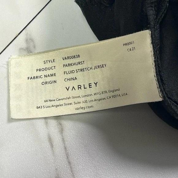 Varley Black Track Joggers with Drawstring - Picture 6 of 10